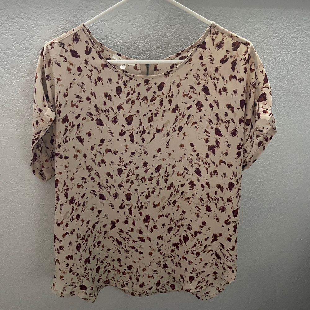 Maurices Beige and Brown Patterned Blouse